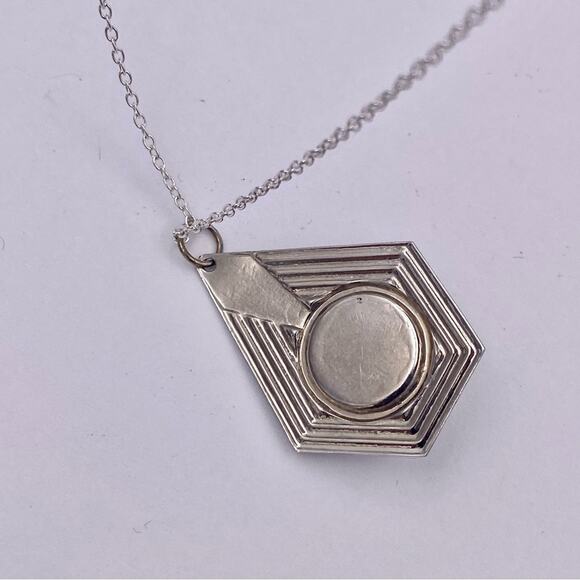 Southwestern Style Geometric Blue Cabochon Pendant - Picture 10 of 10